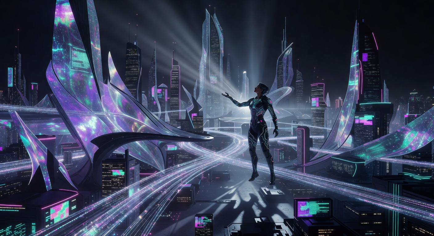 Abstract night city representing futuristic gaming environment